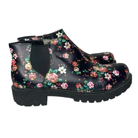 Alegria 39 Shayne Blossom black floral leather boots - Picture 1 of 9